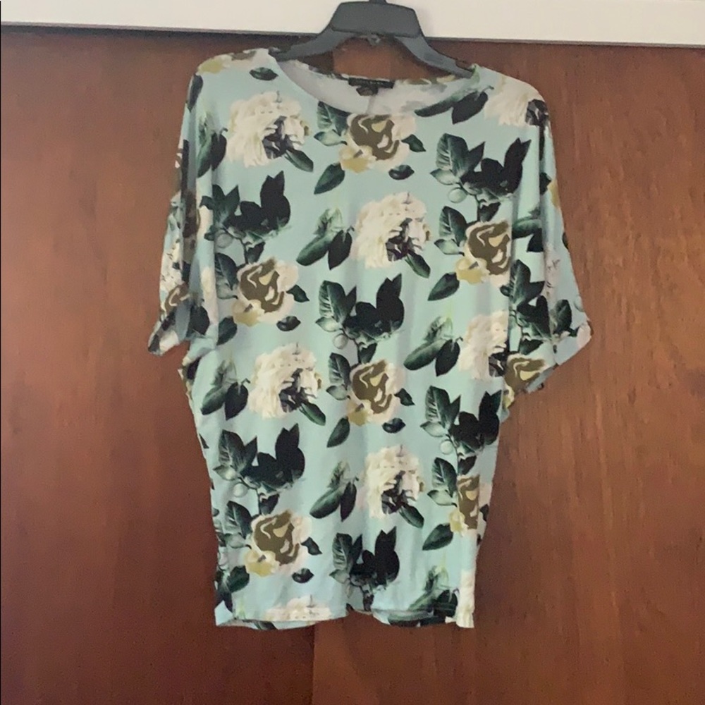 Comfy casual floral knit top